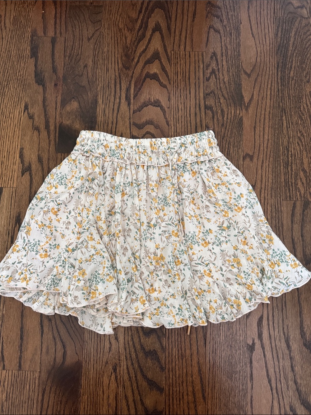 Floral Ruffle Mini Skirt